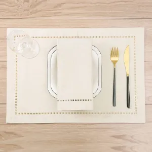 2PCs Rectangular Shape Placemats5974-(SA2405-252)Beige