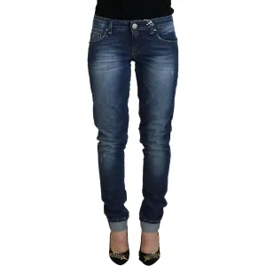 Acht Elegant Blue Washed Low Waist Skinny Jeans