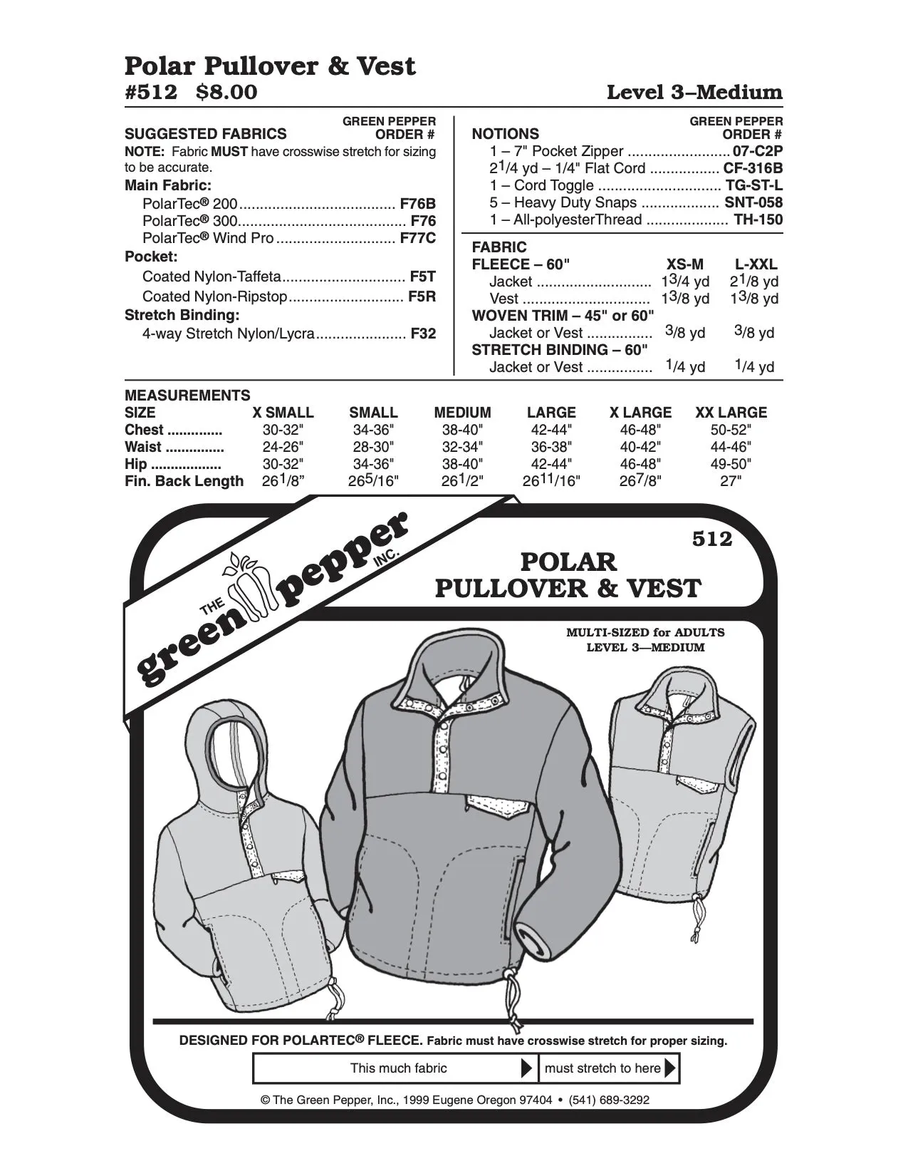 Adult’s Polar Pullover & Vest PDF Pattern - 512 - The Green Pepper Patterns