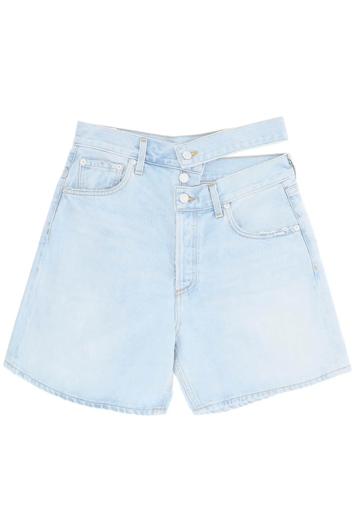 Agolde cut-out waistband denim shorts