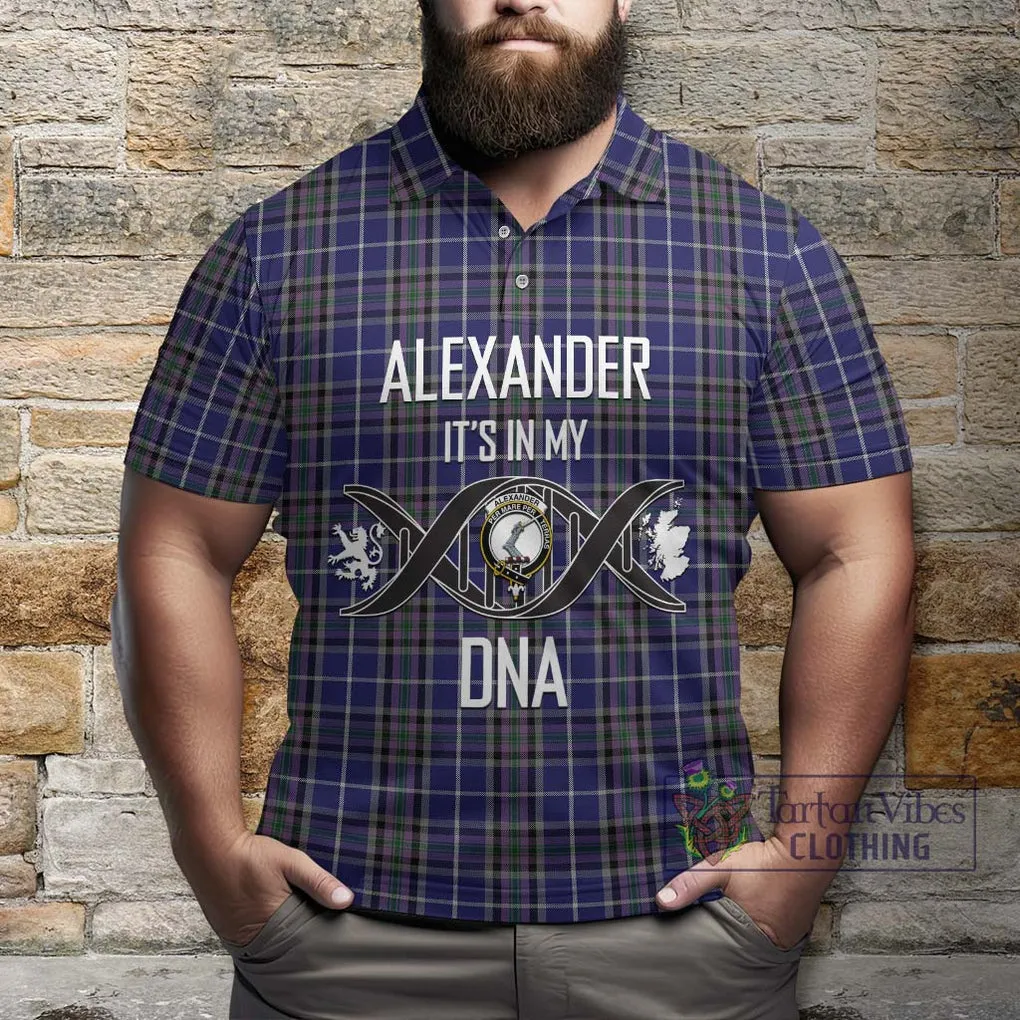 Alexander of Menstry Tartan Polo Shirt with Family Crest DNA In Me Style