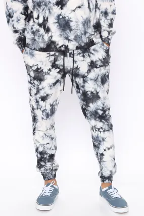 Alix Tie Dye Jogger - White/Black