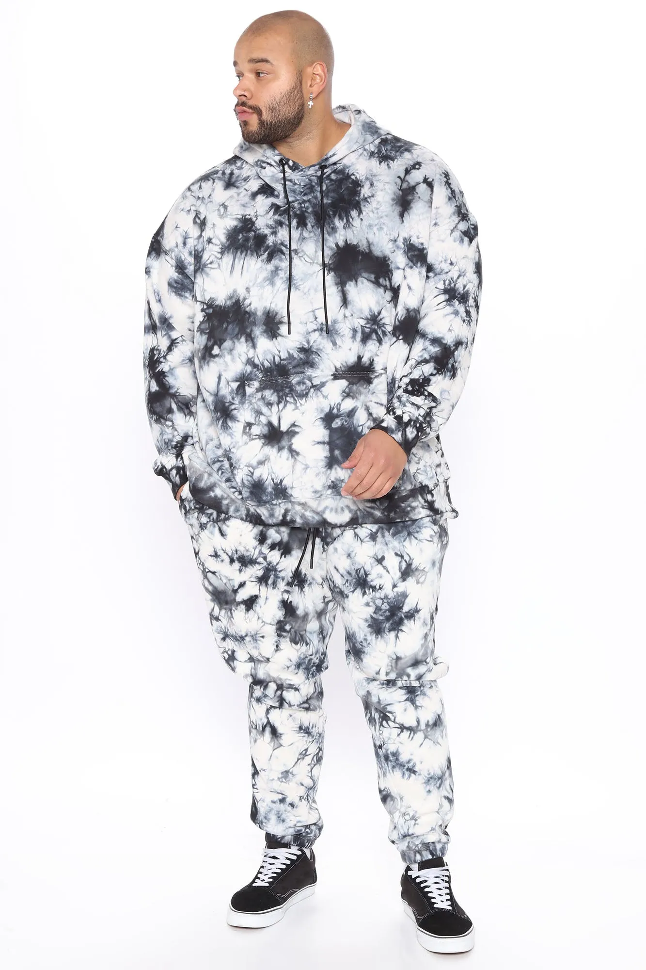 Alix Tie Dye Jogger - White/Black