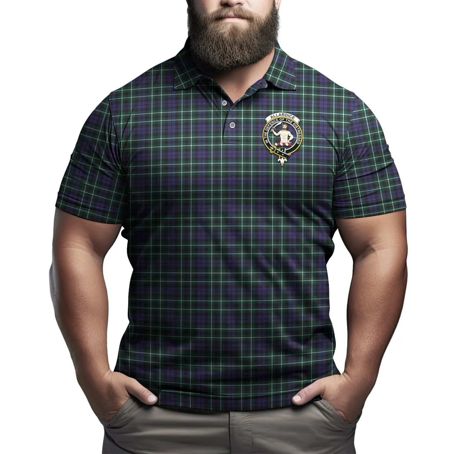 Allardice Tartan Men's Polo Shirt with Family Crest