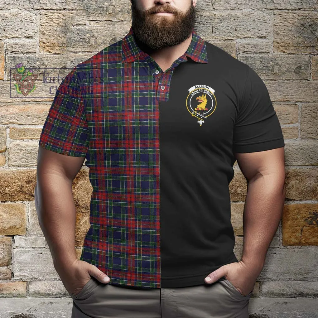 Allison Red Tartan Polo Shirt with Family Crest and Half Of Me Style