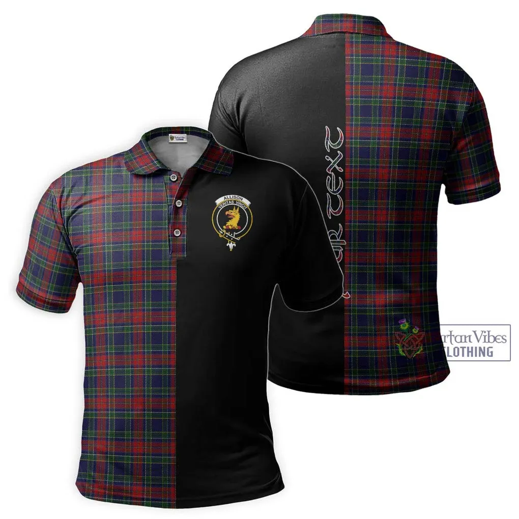 Allison Red Tartan Polo Shirt with Family Crest and Half Of Me Style