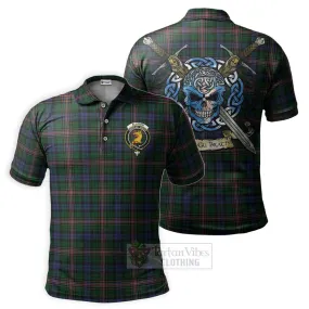 Allison Tartan Polo Shirt with Family Crest Celtic Skull Style