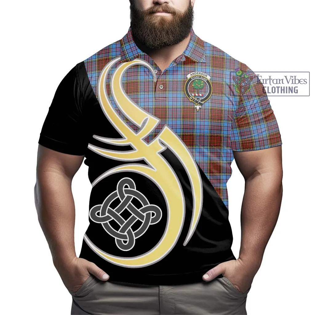 Anderson Modern Tartan Polo Shirt with Family Crest and Celtic Symbol Style