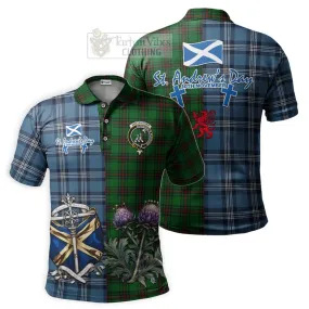 Anstruther Tartan Polo Shirt Happy St. Andrew's Day Half Tartan Style