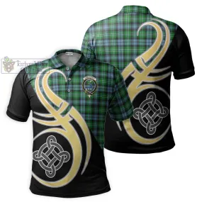 Arbuthnot Ancient Tartan Polo Shirt with Family Crest and Celtic Symbol Style