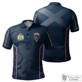 Armstrong Modern Tartan Men's Polo Shirt with Family Crest and Lion Rampant Vibes Sport Style