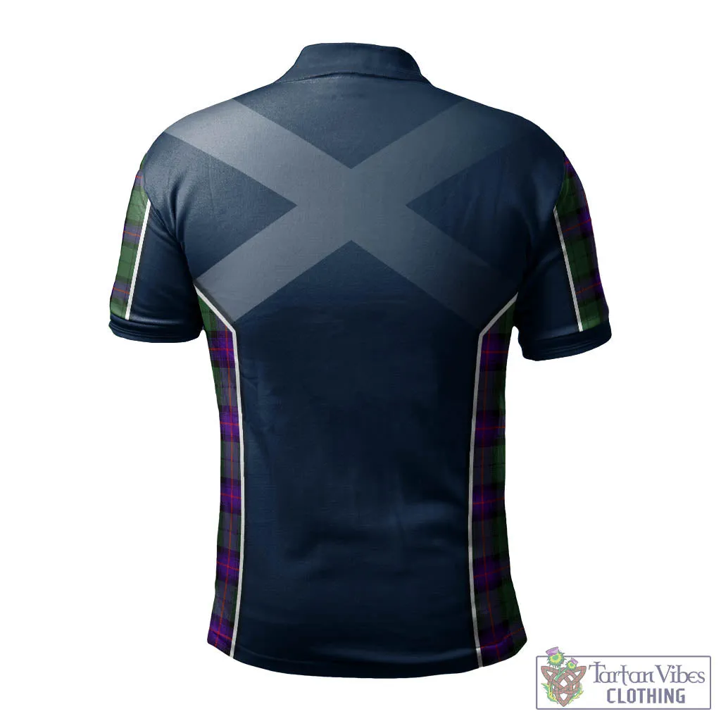 Armstrong Modern Tartan Men's Polo Shirt with Family Crest and Scottish Thistle Vibes Sport Style