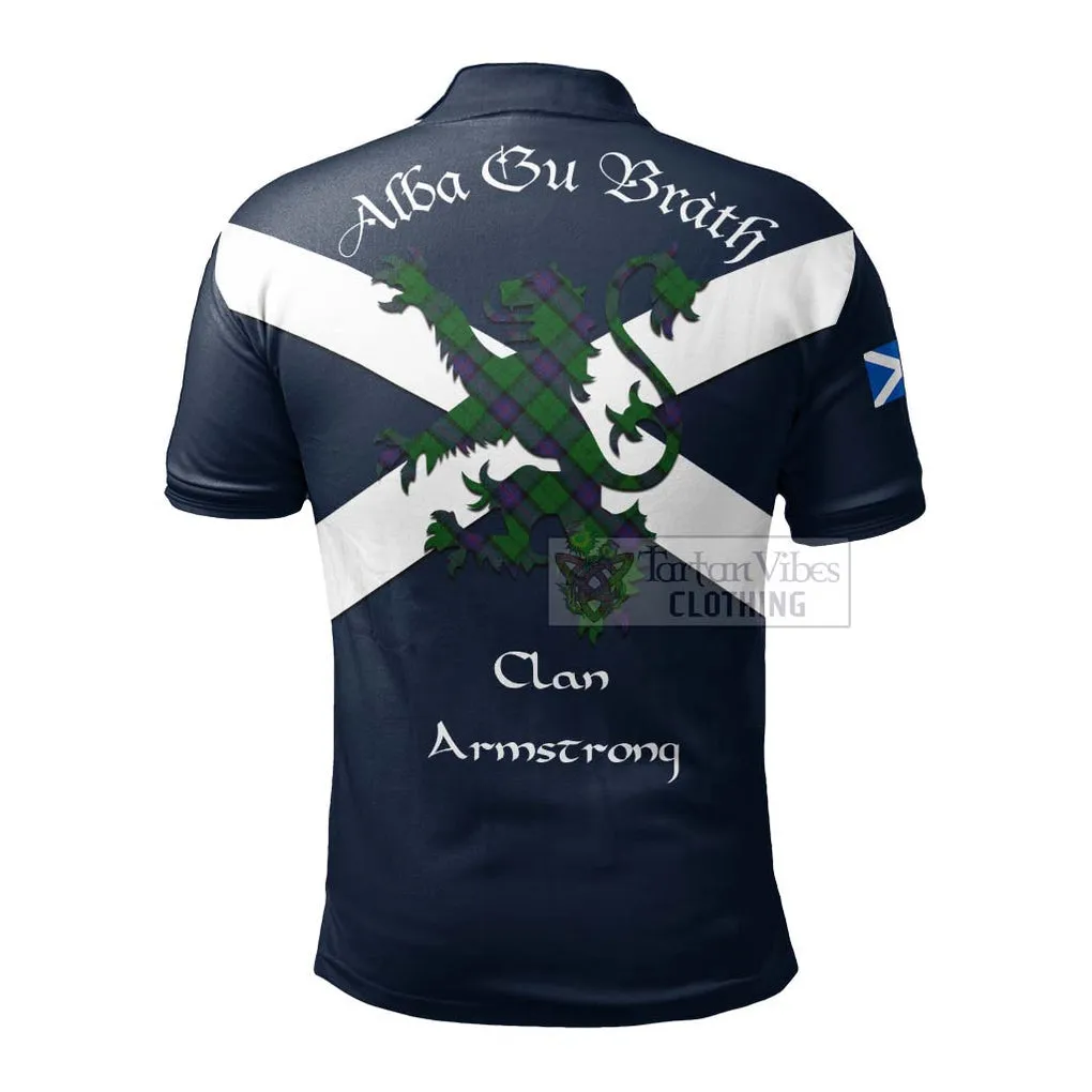 Armstrong Tartan Lion Rampant Polo Shirt Proudly Display Your Heritage with Alba Gu Brath and Clan Name