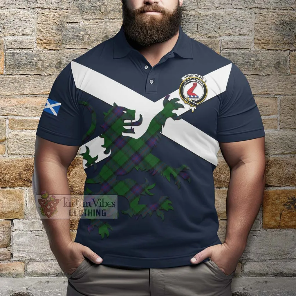 Armstrong Tartan Lion Rampant Polo Shirt Proudly Display Your Heritage with Alba Gu Brath and Clan Name