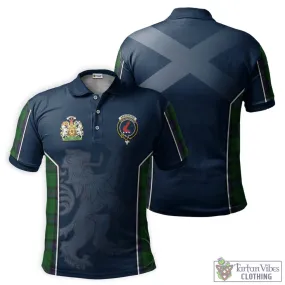 Armstrong Tartan Men's Polo Shirt with Family Crest and Lion Rampant Vibes Sport Style