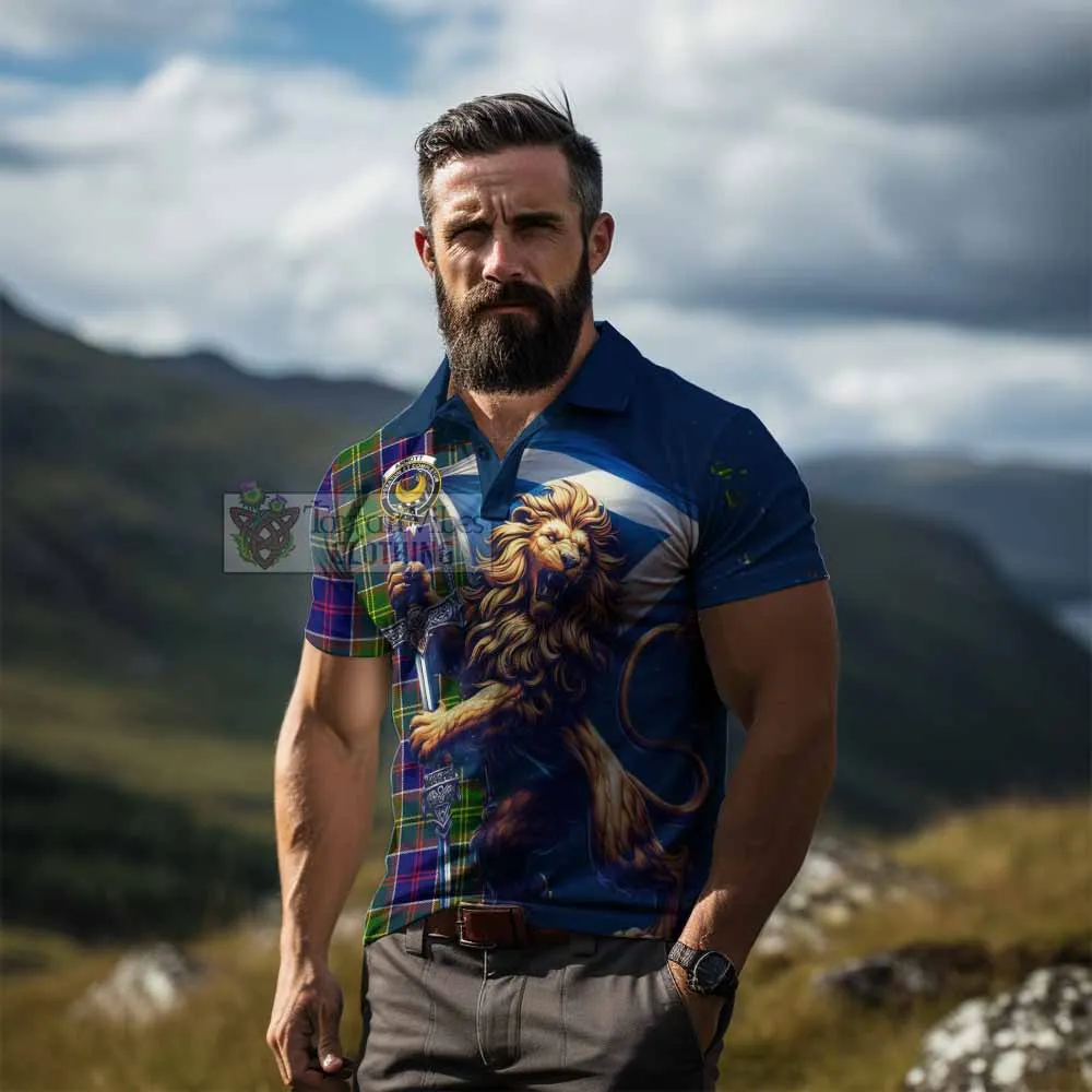 Arnott Tartan Family Crest Men's Polo Shirt with Scottish Majestic Lion