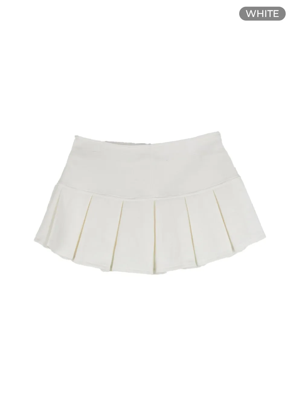 Banded Pleated Cotton Mini Skirt CU425