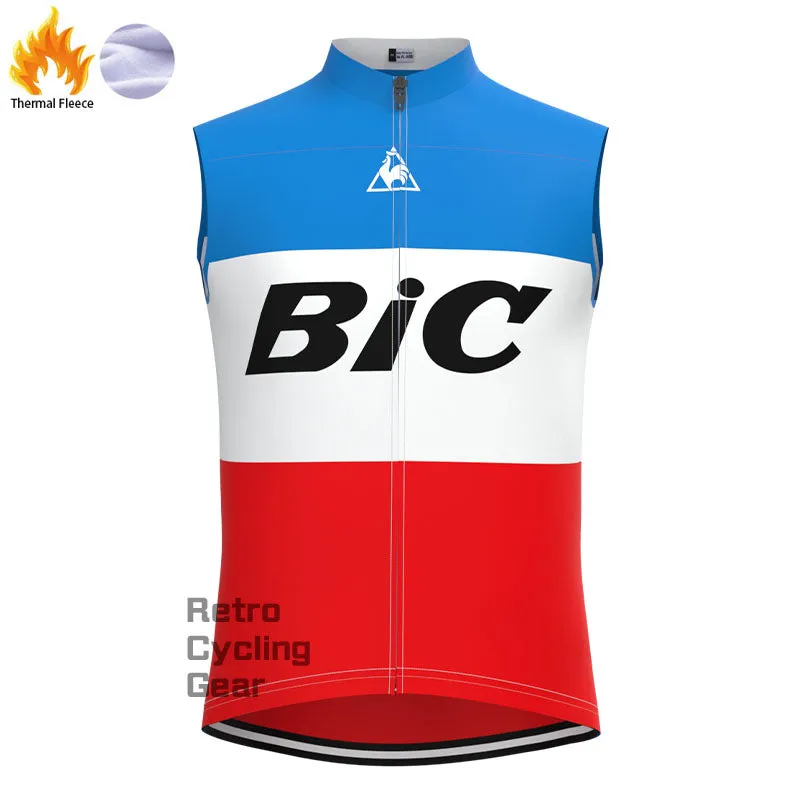 BIC White Blue Fleece Retro Cycling Kits