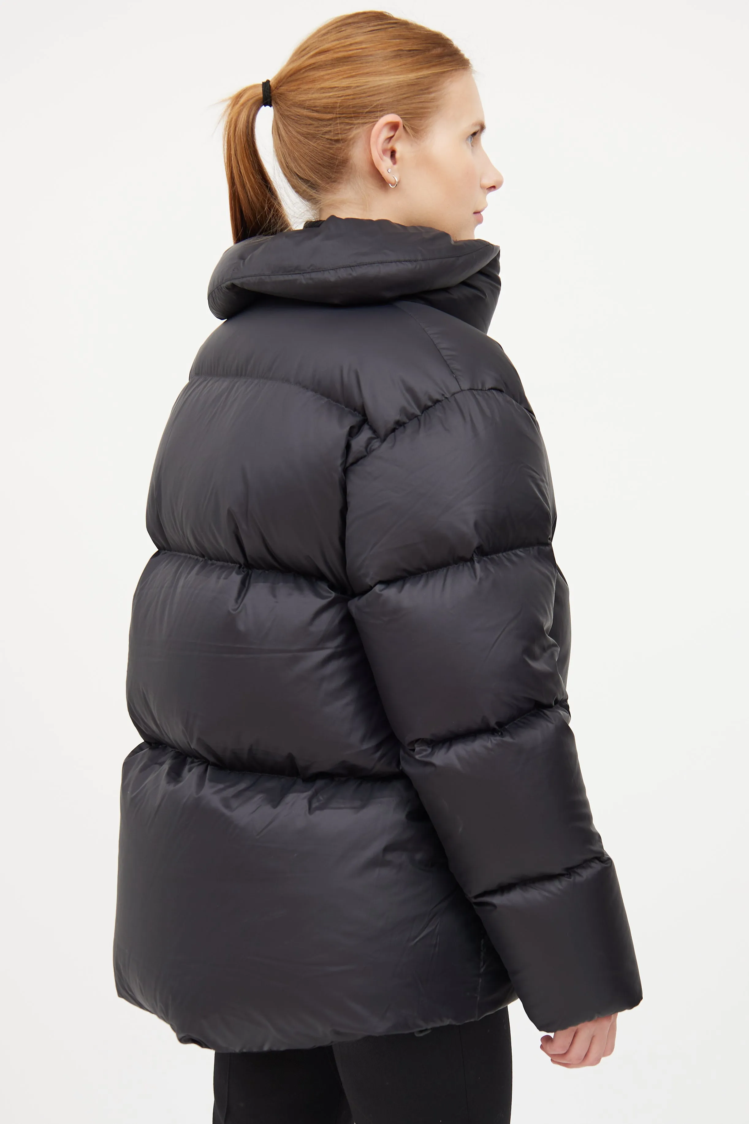 Black Asymmetrical Puffer Jacket