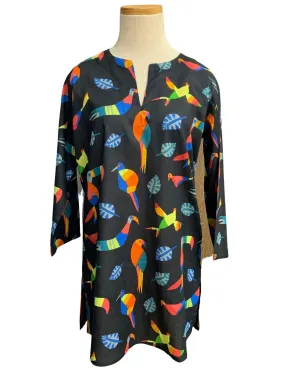 Black Fiesta Parrots KikiSol Tunic