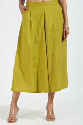 box pleated culotte - lime green