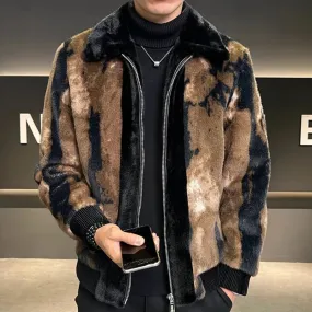 Brown Fur Thick Woolen Jacket