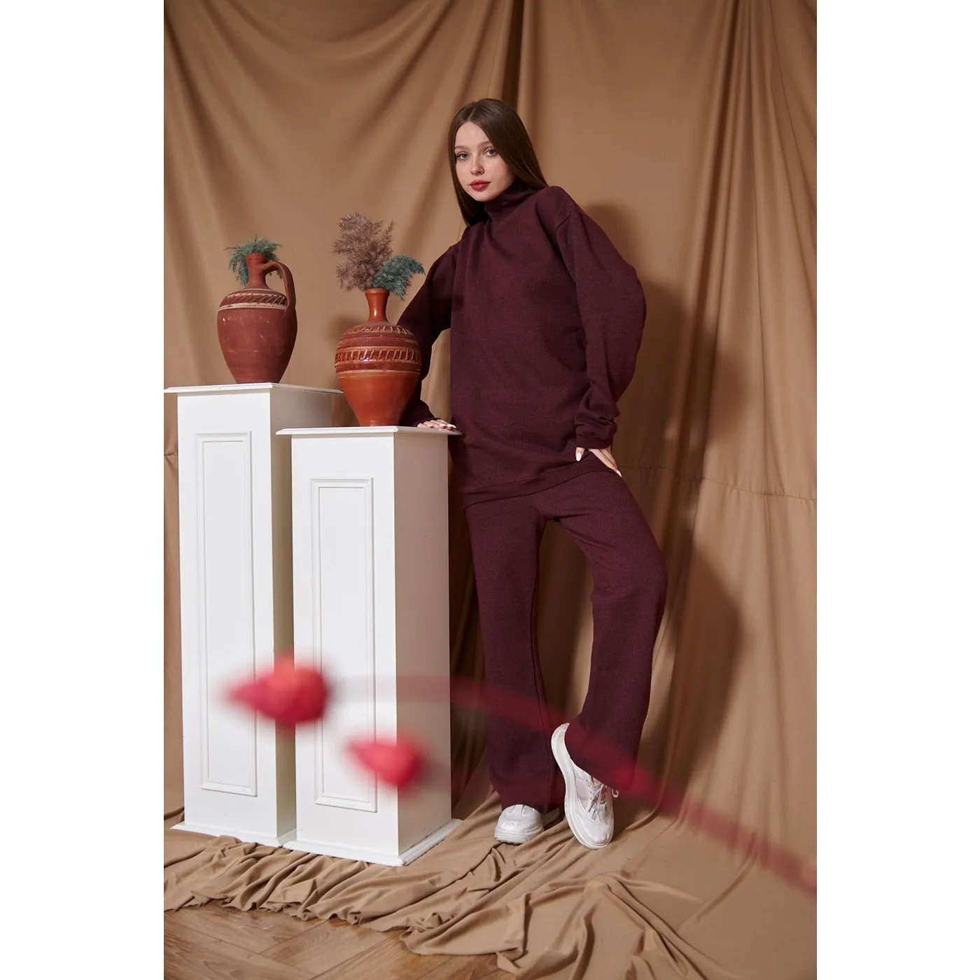 Burgundy Oversized Co-Ord Set