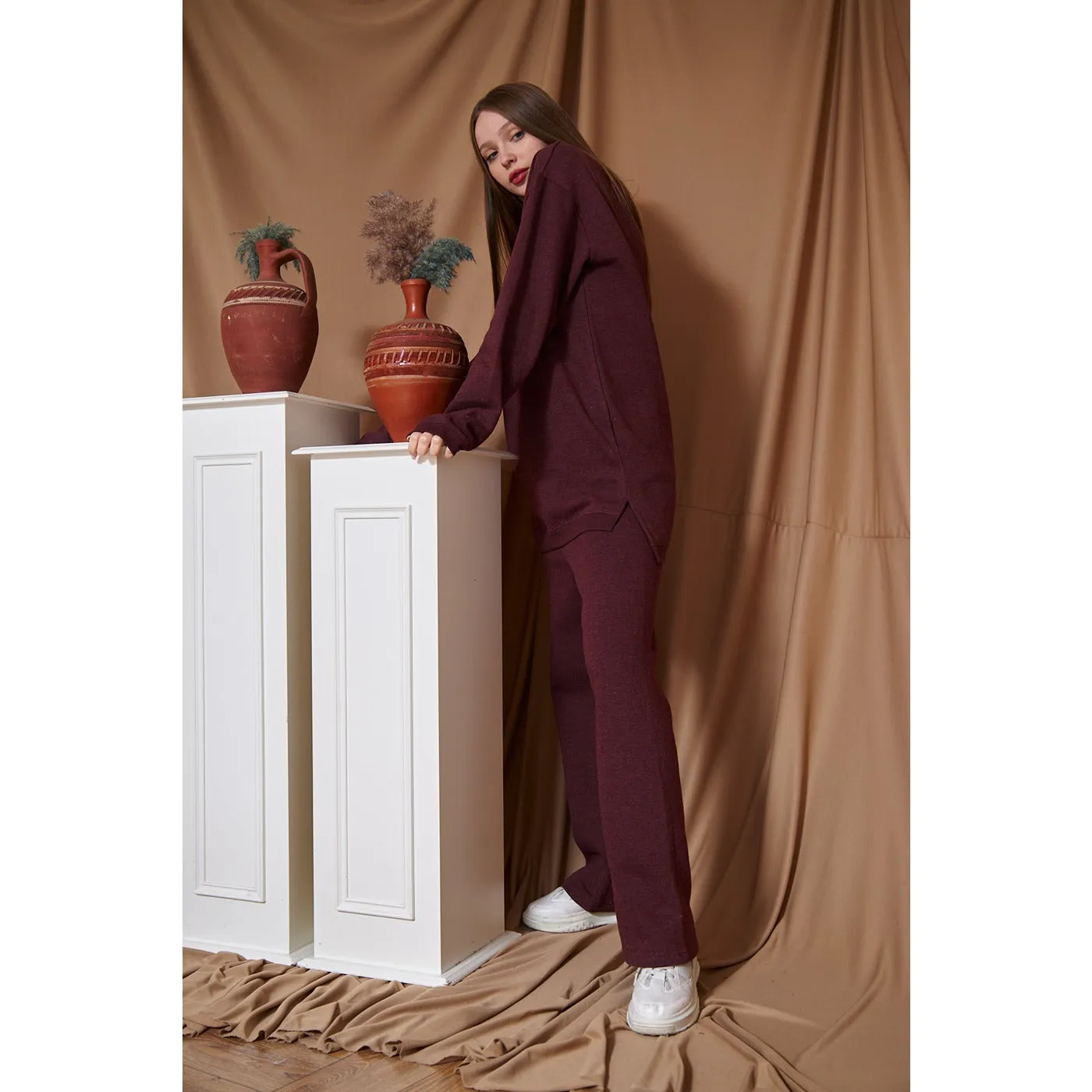 Burgundy Oversized Co-Ord Set