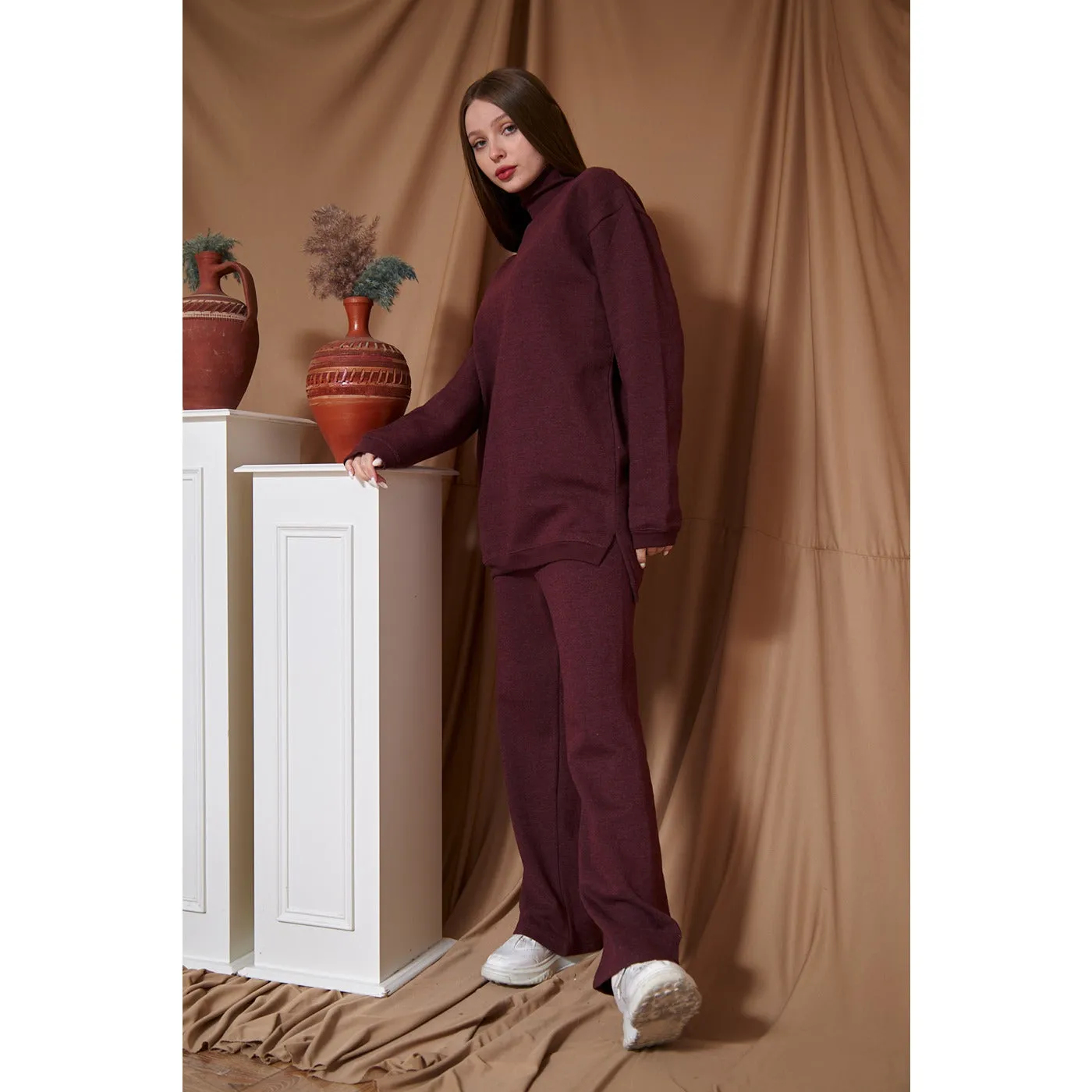 Burgundy Oversized Co-Ord Set