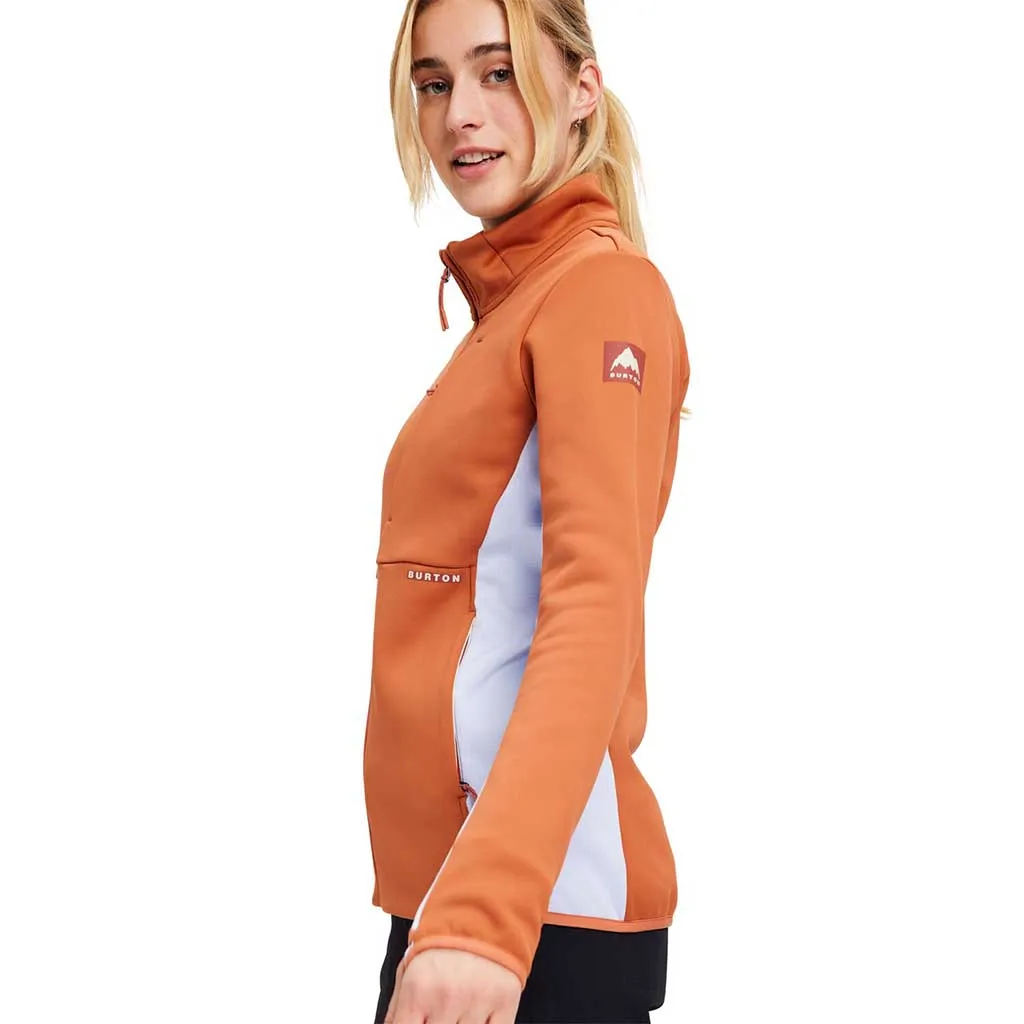 Burton Womens Multipath Full Zip Fleece - Baked Clay/Opal