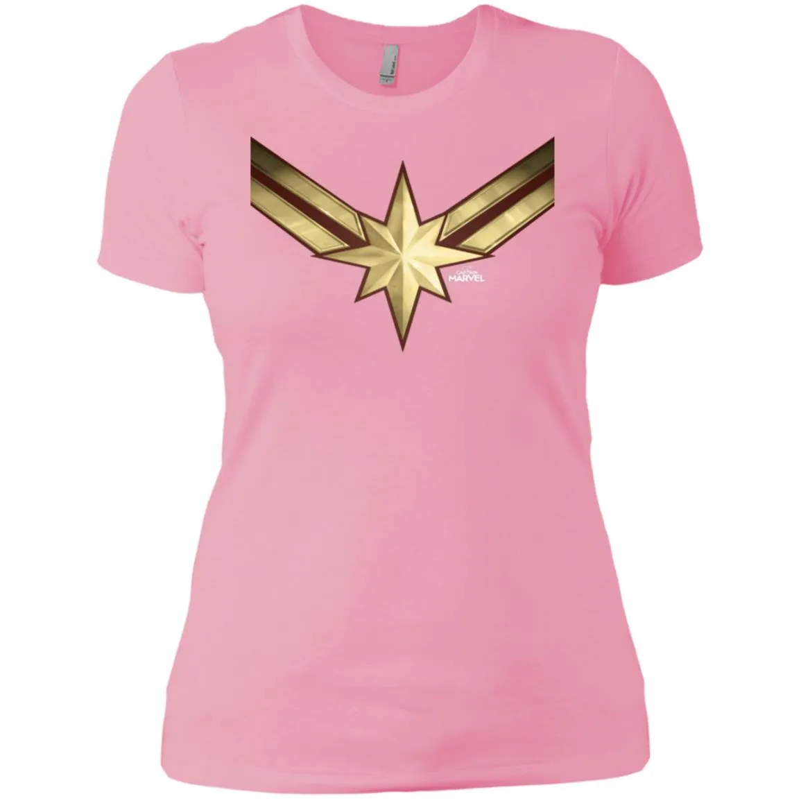 Captain Marvel Gleaming Chest Logo Women Cotton T-Shirt