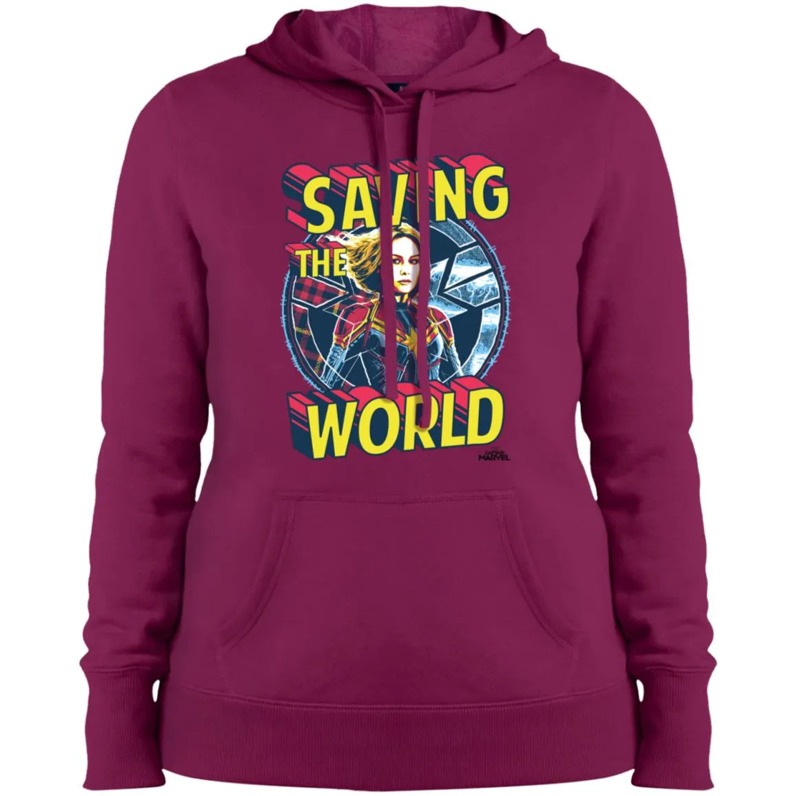 Captain Marvel Saving The World Portrait Women Hooded Sweatshirt