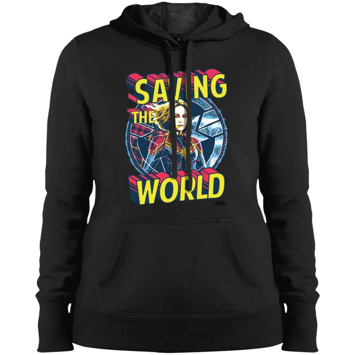 Captain Marvel Saving The World Portrait Women Hooded Sweatshirt