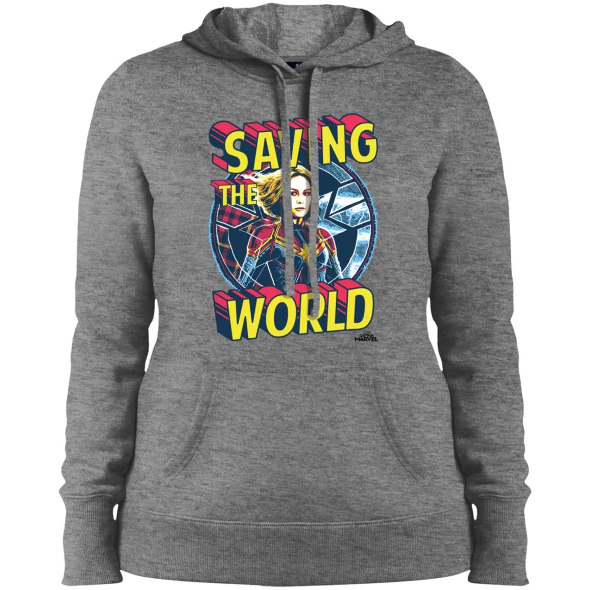 Captain Marvel Saving The World Portrait Women Hooded Sweatshirt