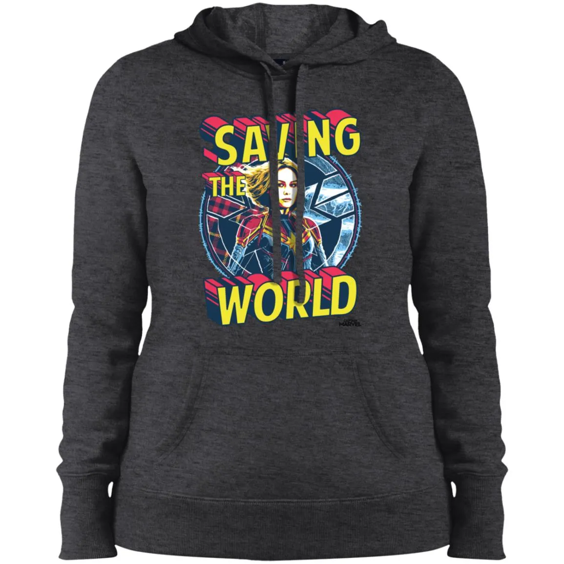 Captain Marvel Saving The World Portrait Women Hooded Sweatshirt