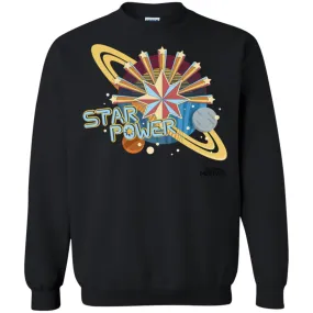 Captain Marvel Star Power Retro Style Crewneck Pullover Sweatshirt