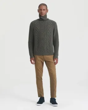 Cashmere Fisherman Cable Turtleneck