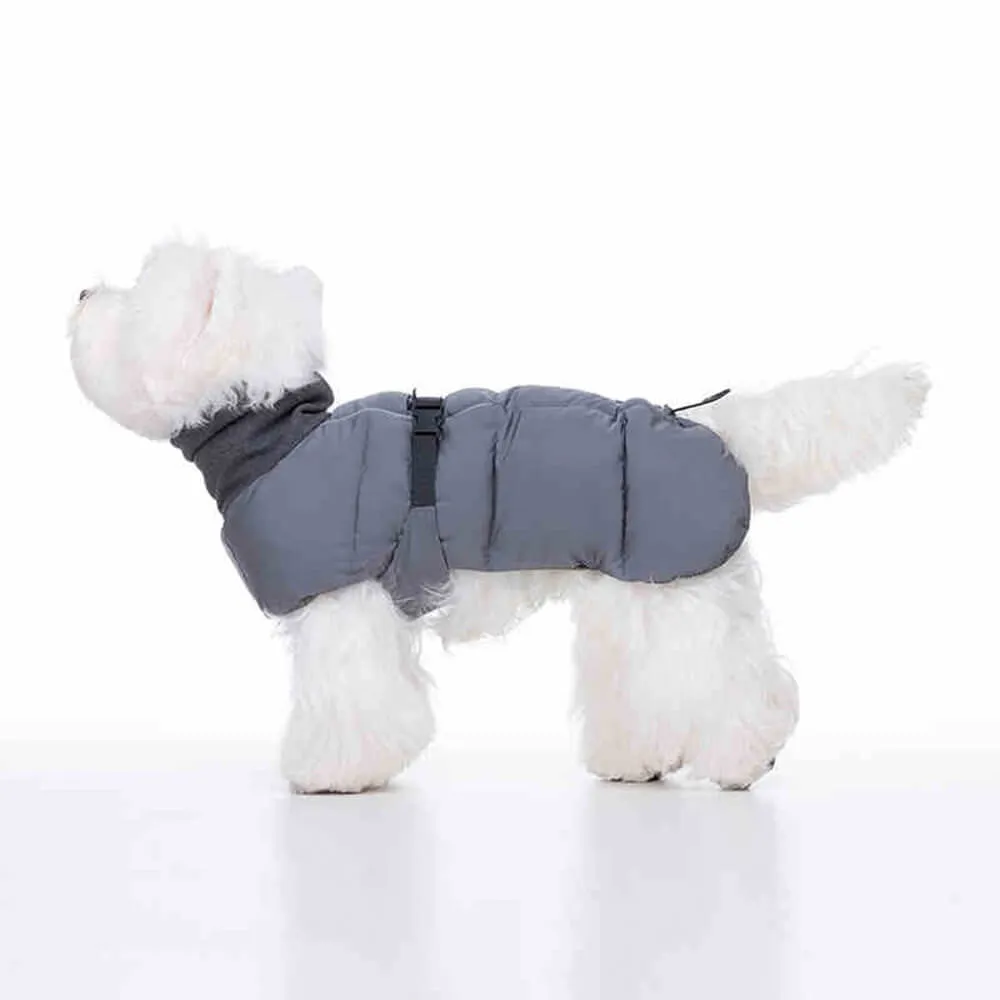 Casual Turtleneck Warm Waterproof Reflective Stripes Adjustable Dog Jacket