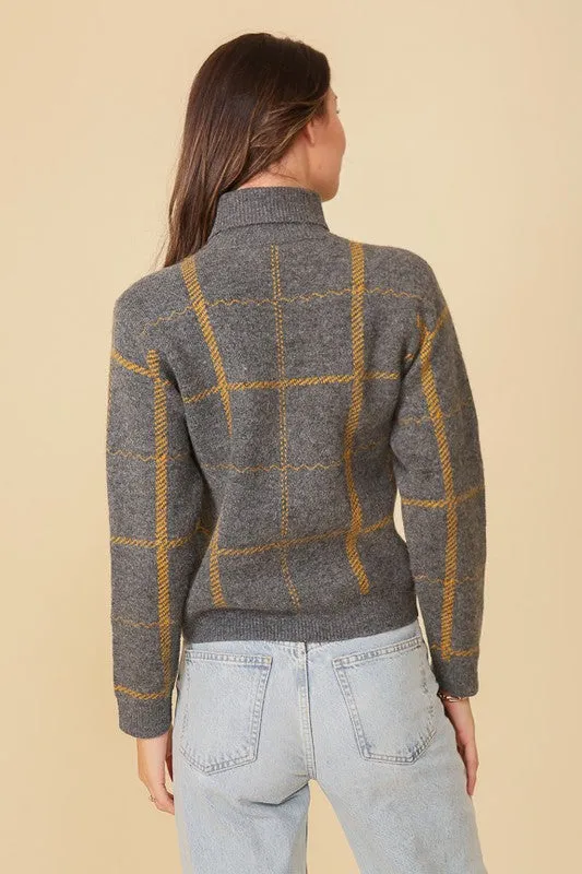 Classic Plaid Turtleneck Sweater