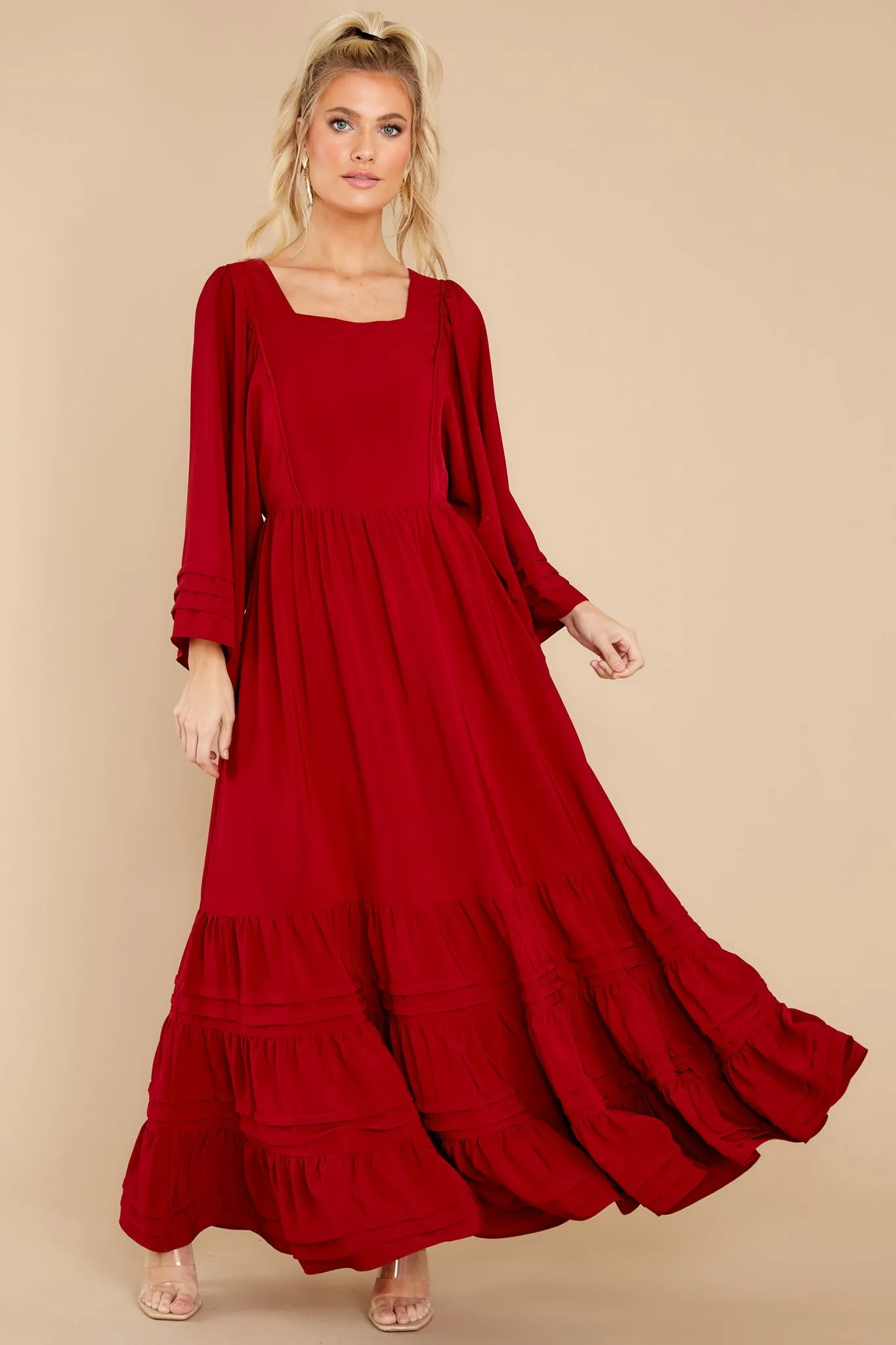 Clean Slate Burgundy Maxi Dress