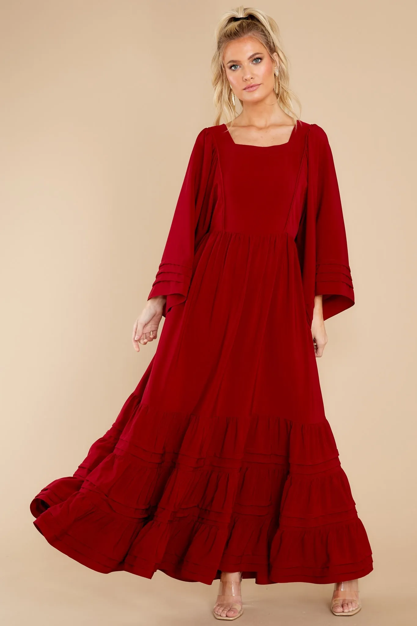 Clean Slate Burgundy Maxi Dress