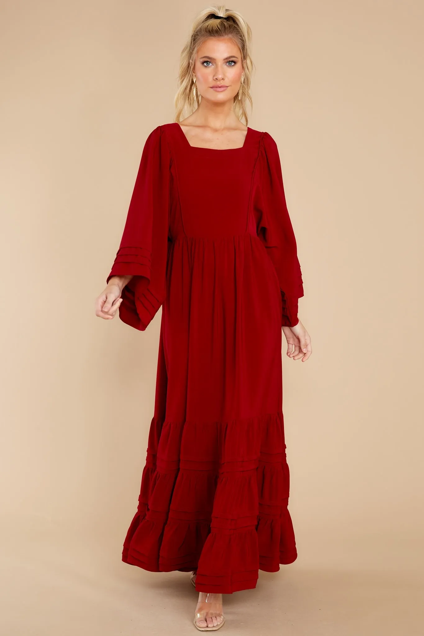 Clean Slate Burgundy Maxi Dress