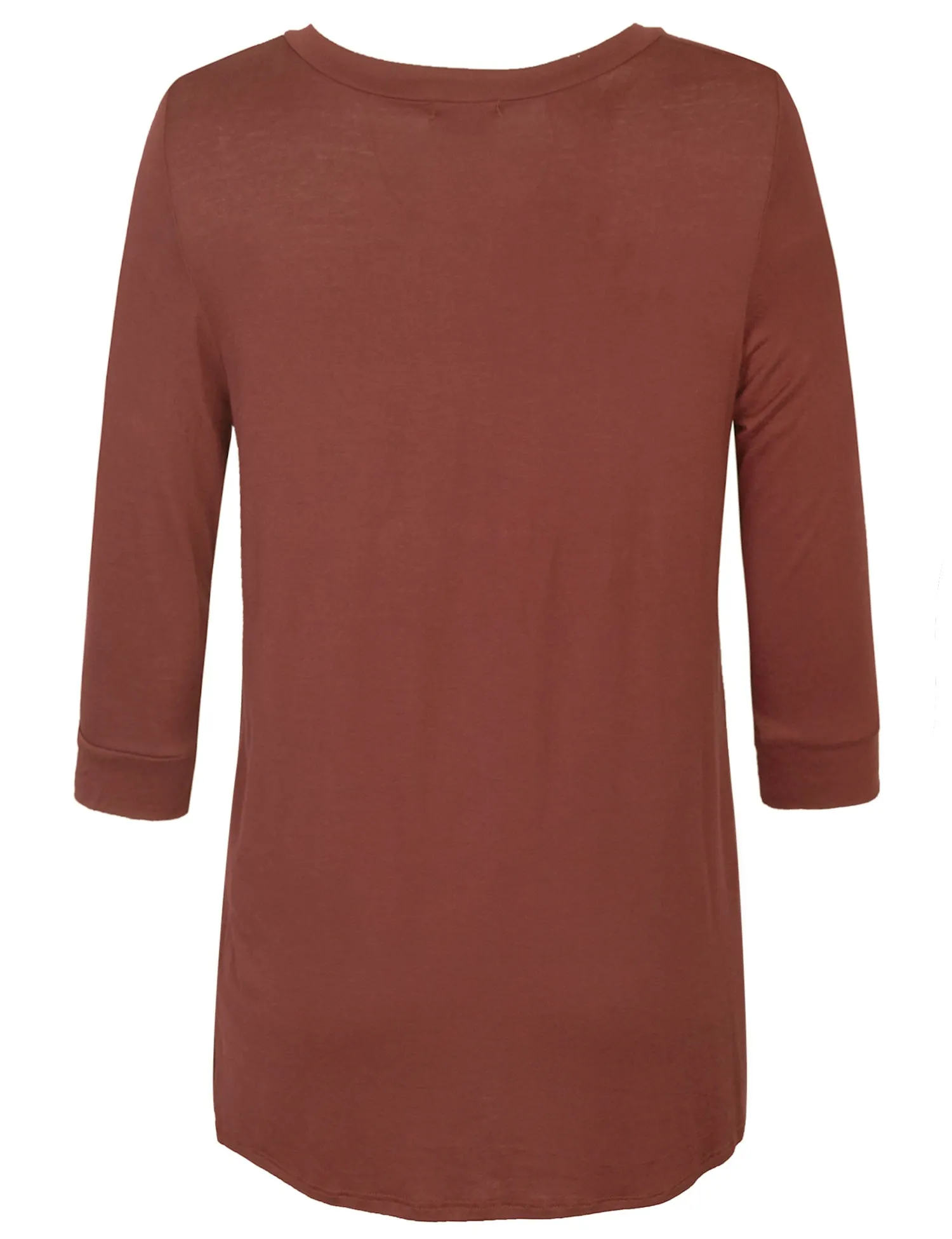 [Clearance] Womens 3/4 Sleeve V Neck Comfortable Fit Tunic Top