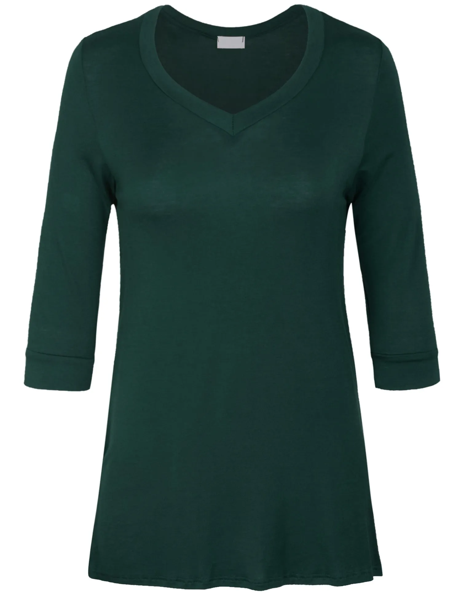 [Clearance] Womens 3/4 Sleeve V Neck Comfortable Fit Tunic Top