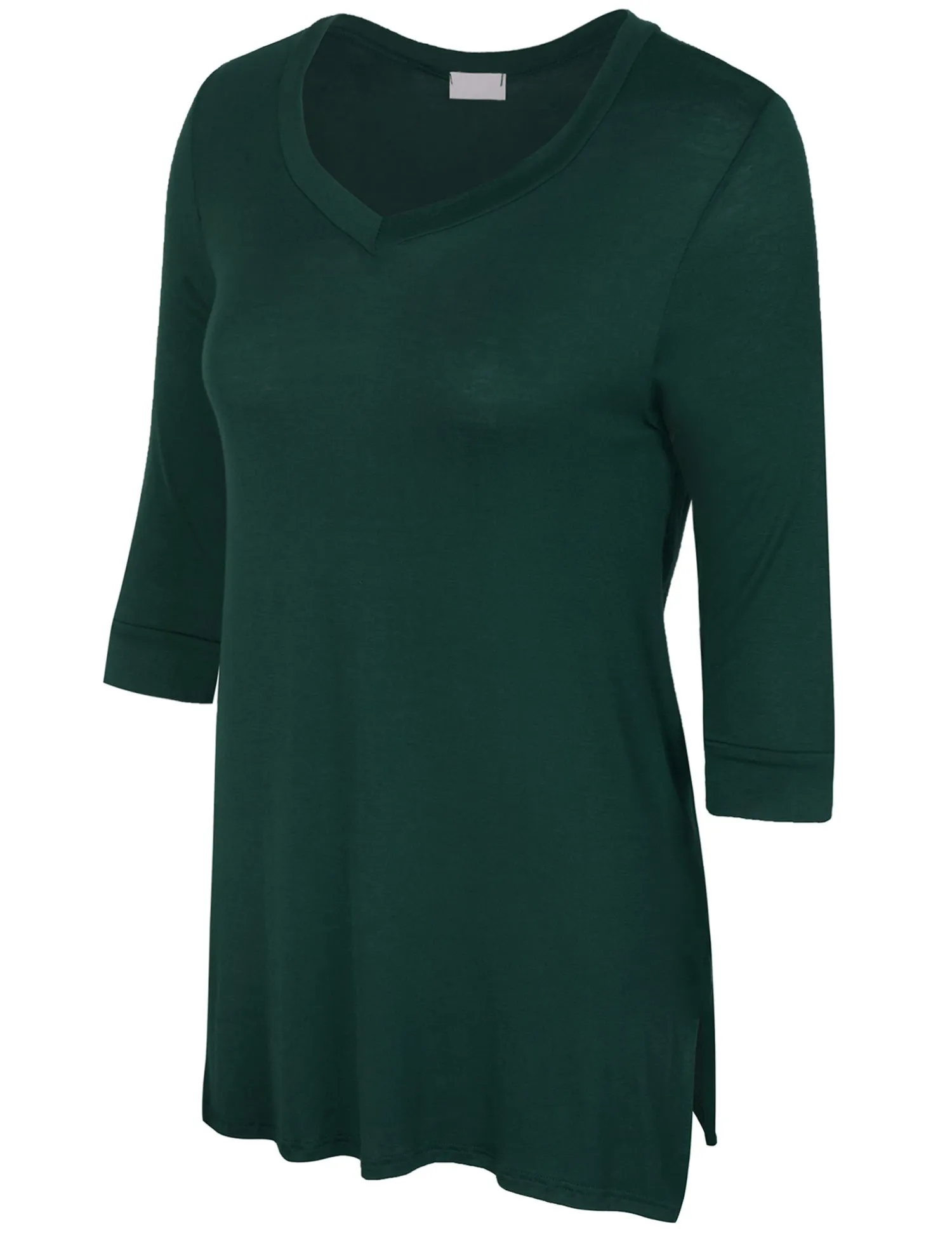 [Clearance] Womens 3/4 Sleeve V Neck Comfortable Fit Tunic Top