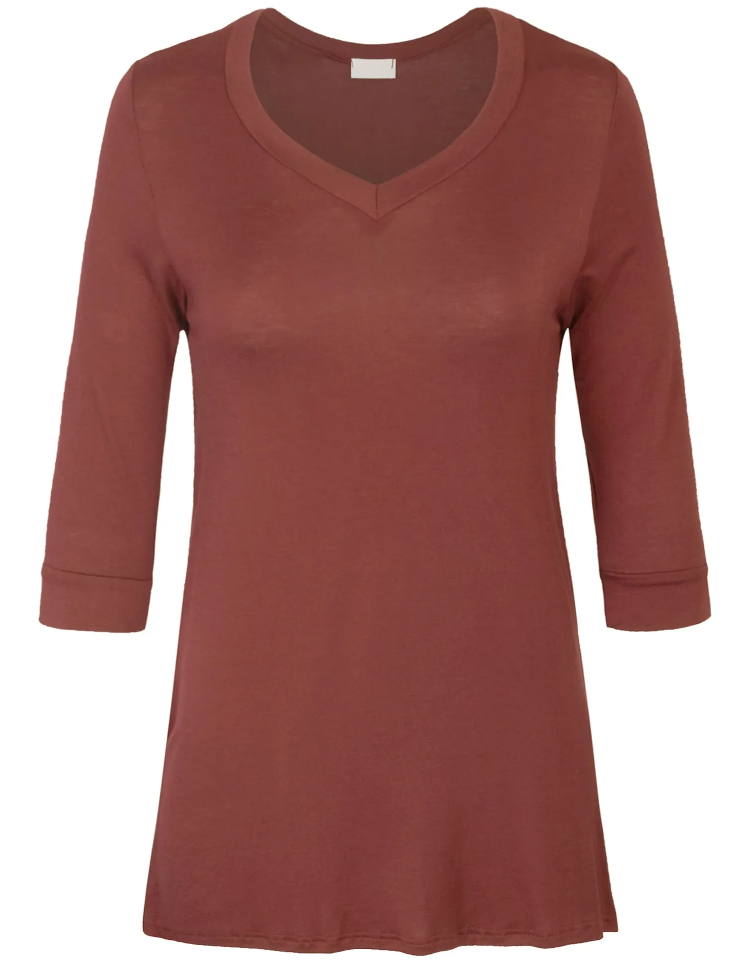 [Clearance] Womens 3/4 Sleeve V Neck Comfortable Fit Tunic Top