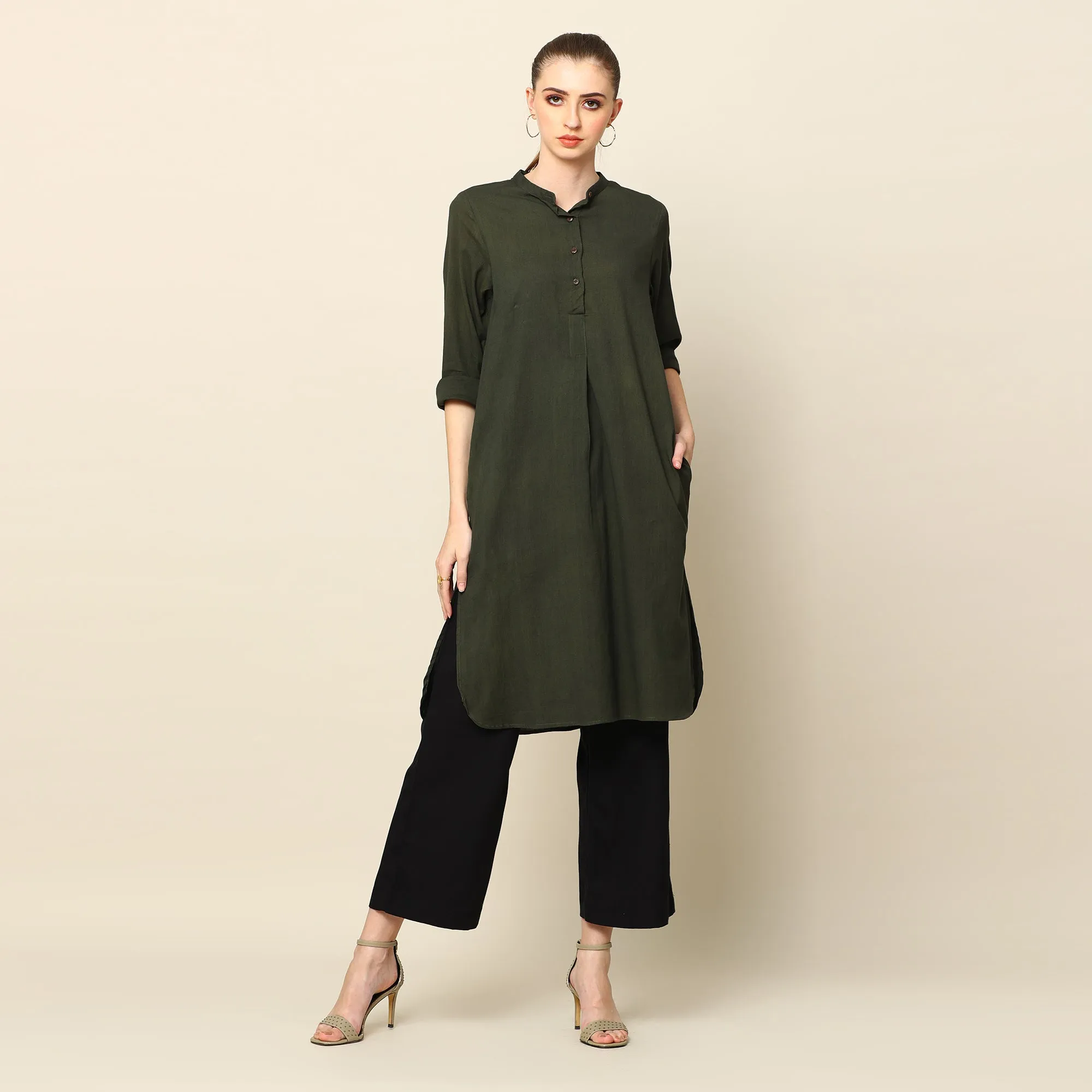 Cotton Tencel & Hemp Tunic | Olive