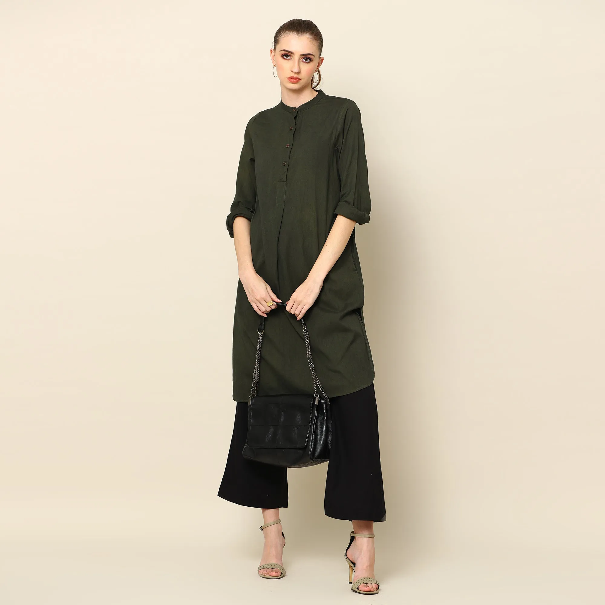 Cotton Tencel & Hemp Tunic | Olive