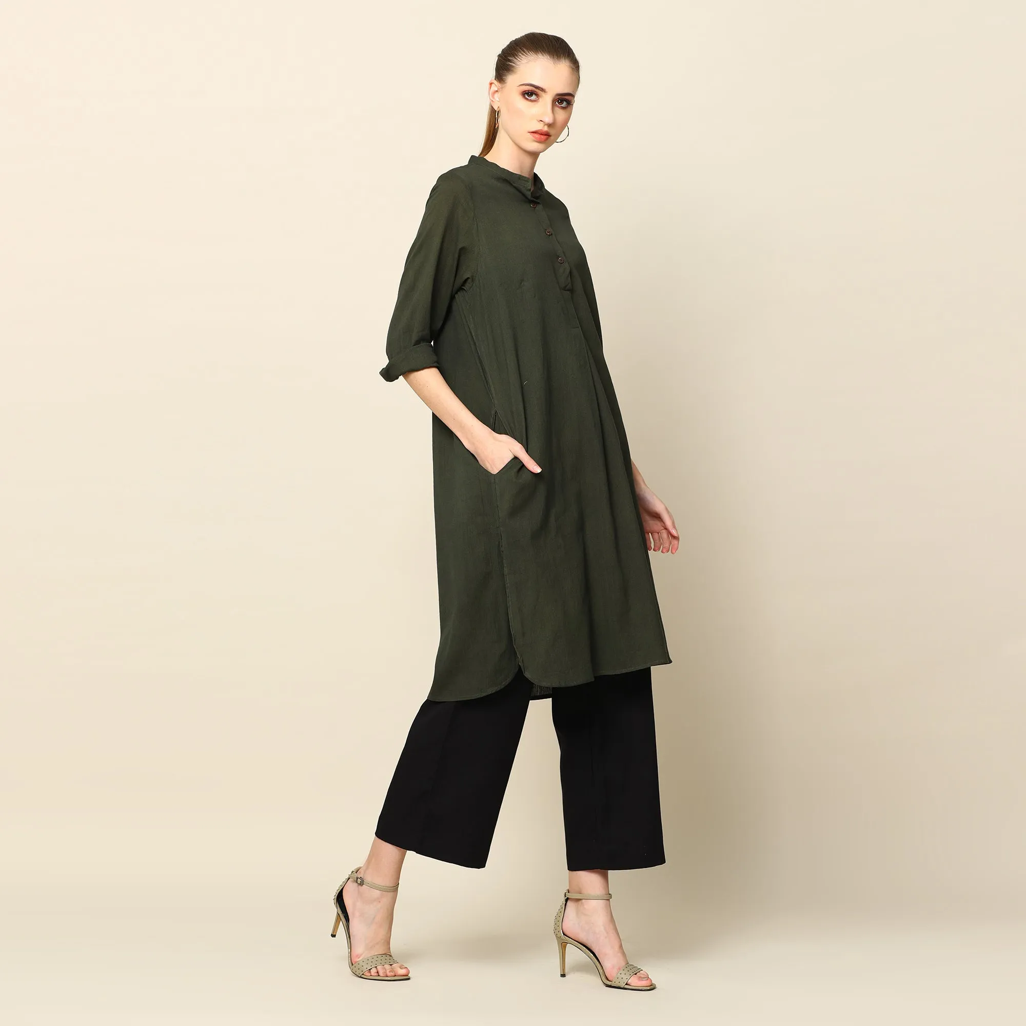 Cotton Tencel & Hemp Tunic | Olive