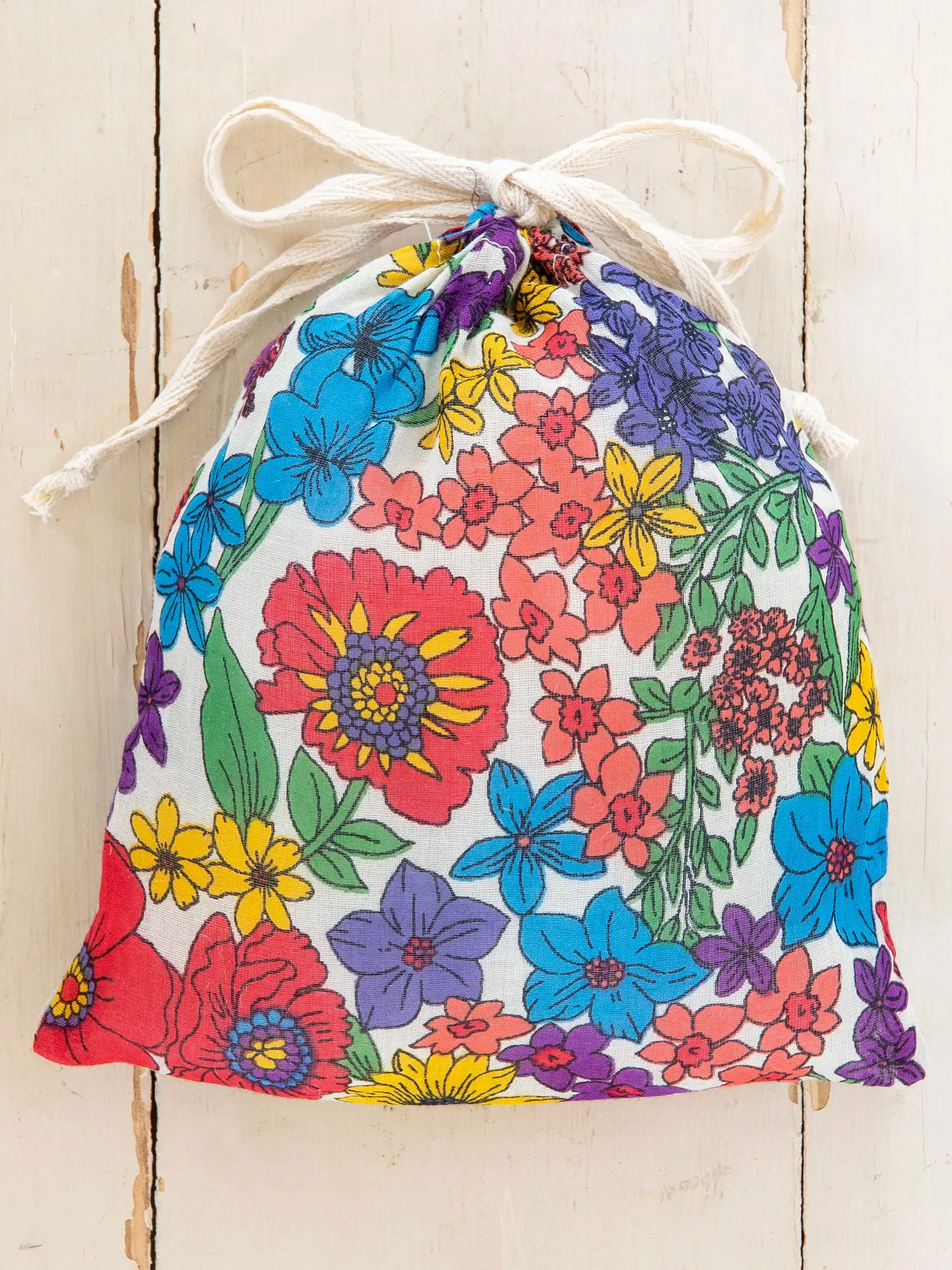 Cotton Tunic-In-A-Bag - Red Yellow Blue Floral